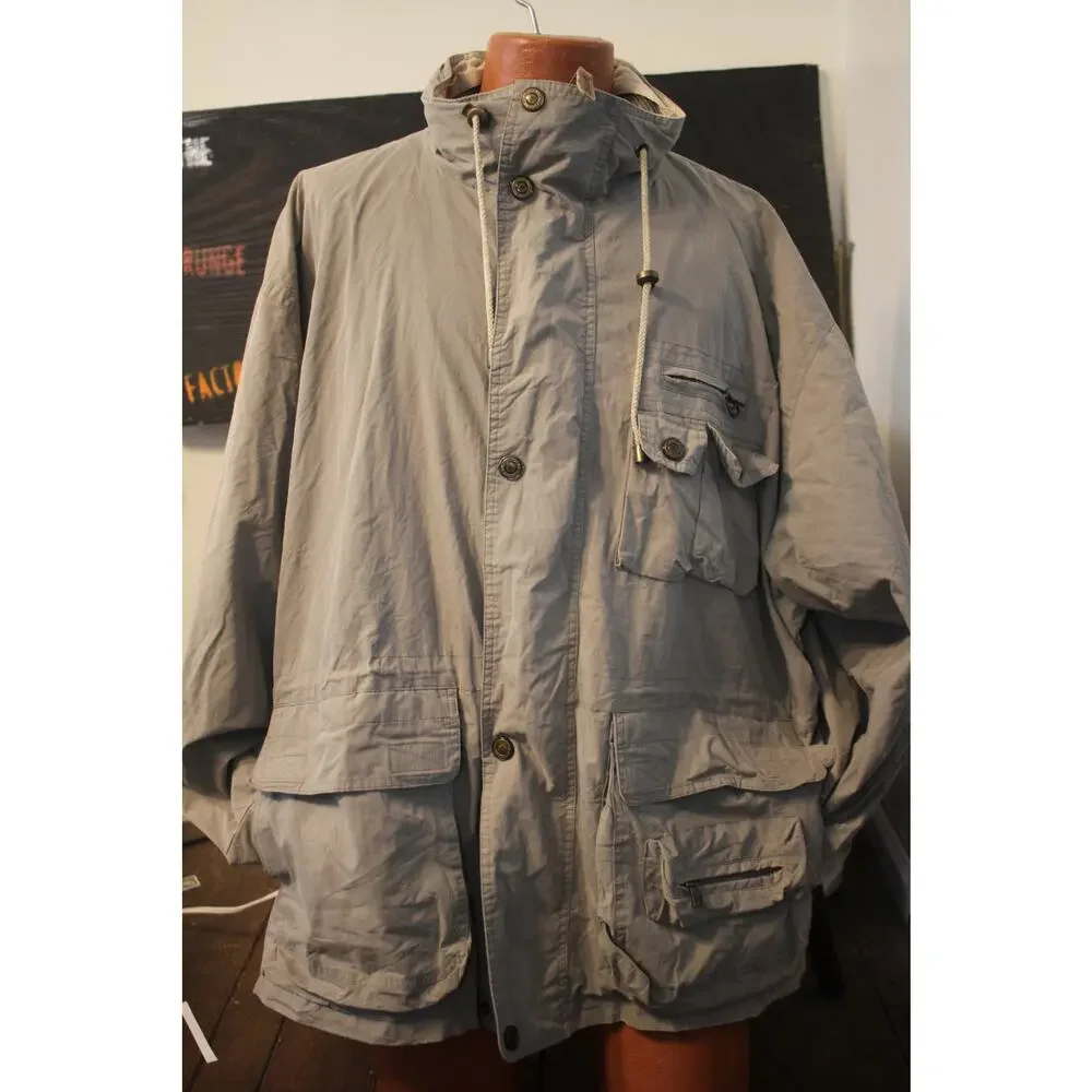 Vintage Woolrich Original Outdoorwear Field Jacket XXL Khaki Beige Parka — 1980s